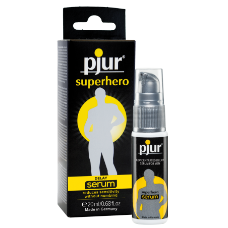 Gel retardant SuperHero Serum Pjur 20ml- Retarder l'Éjaculation en stock sur Fun et plaisirs