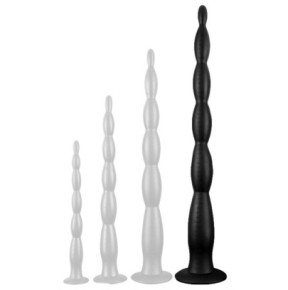 Gode long Scale Beads XL 60 x 6cm Noir- GODE EN SILICONE en stock sur Fun et plaisirs