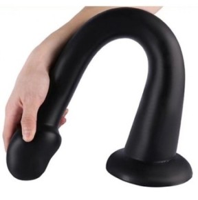 Gode Whale Dildo S 38 x 3.8cm - Pointe 3.5cm Noir