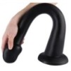 Gode long Whale Dildo M 40 x 5.5cm - Pointe 4.6cm Noir