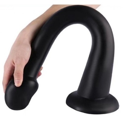 Gode long Whale Dildo L 42 x 6cm - Pointe 5cm Noir