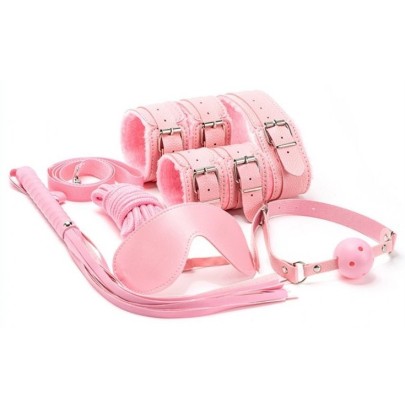 Coffret BDSM 7 Pièces WICKED Rose- Kit SM en stock sur Fun et plaisirs