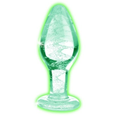 Plug phosphorescent en verre Glow M 8 x 3.4cm- Plugs en Verre en stock sur Fun et plaisirs