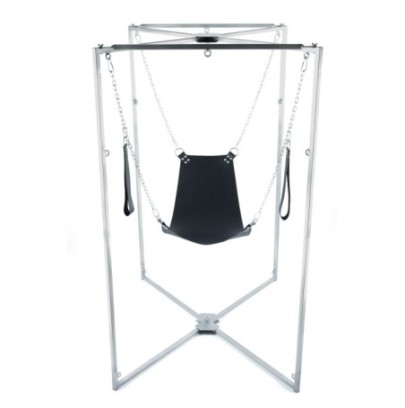 Kit Sling Cuir Triangle Noir Armature Grise- Playroom Donjon en stock sur Fun et plaisirs