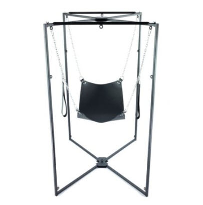 Kit Sling Cuir Carré Noir Armature Noire- Playroom Donjon en stock sur Fun et plaisirs