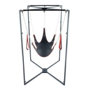 Kit Sling Cuir 5 Points Noir-Rouge Armature Noire- Playroom Donjon en stock sur Fun et plaisirs