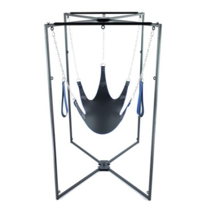 Kit Sling Cuir 5 Points Noir-Bleu Armature Noire- Playroom Donjon en stock sur Fun et plaisirs