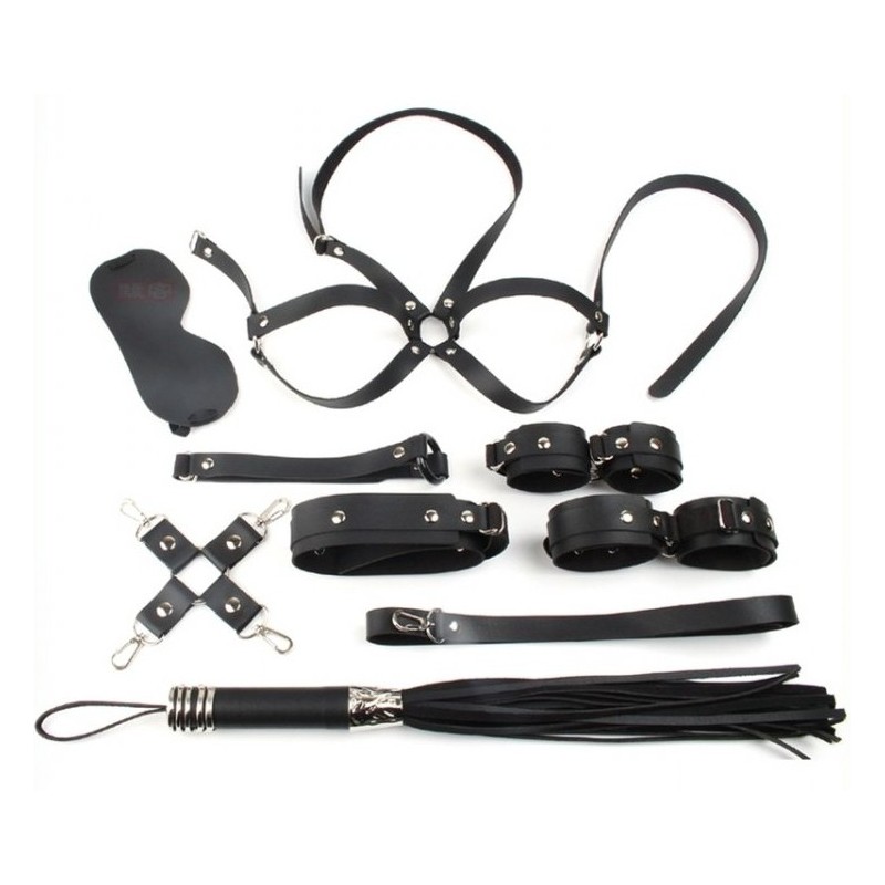 Coffret Bondage SM Obedience 10 Pièces Noir