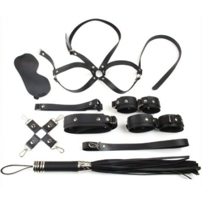 Coffret Bondage SM Obedience 10 Pièces Noir- Kit SM en stock sur Fun et plaisirs