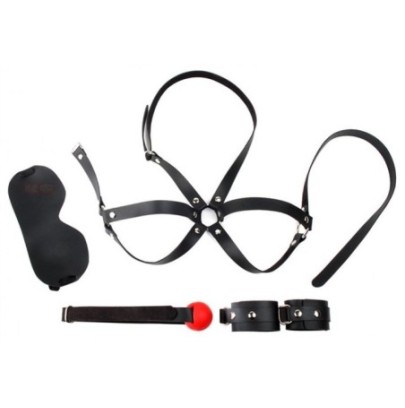 Kit d'Initiation BDSM OBEDIENCE 4 Pièces Noir- Kit SM en stock sur Fun et plaisirs