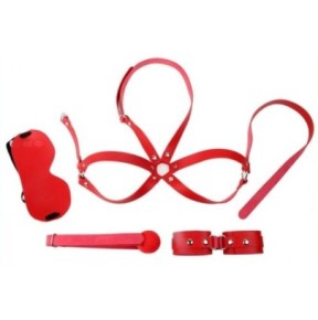 Kit d'Initiation BDSM OBEDIENCE 4 pièces Rouge- Kit SM en stock sur Fun et plaisirs