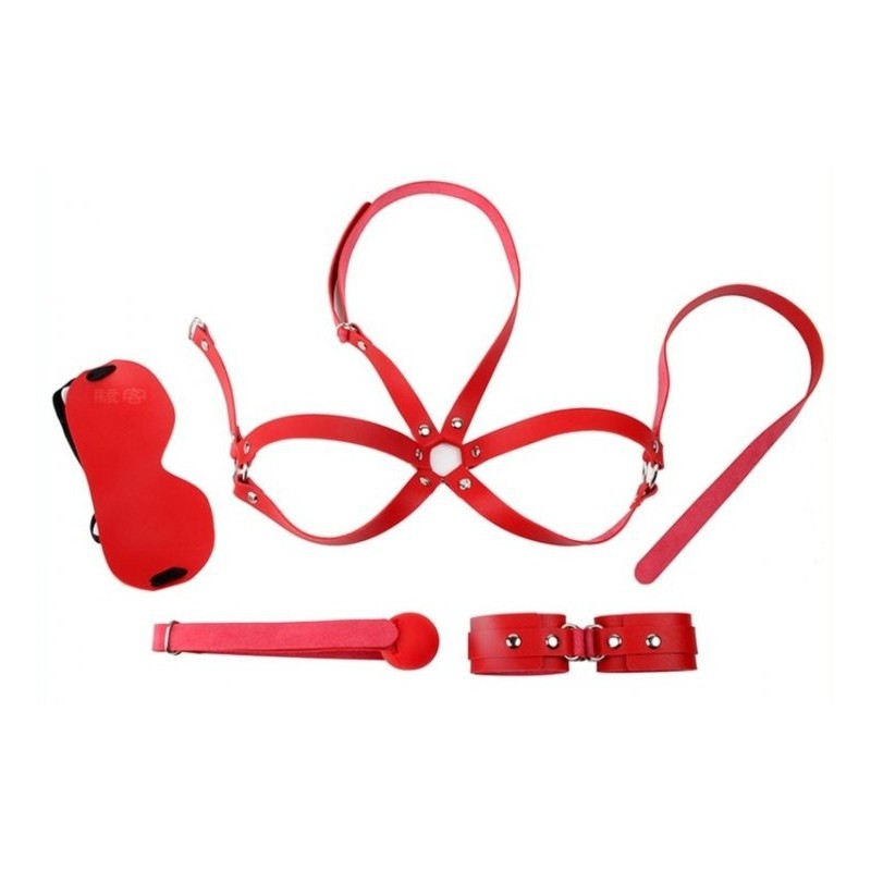 Kit d'Initiation BDSM OBEDIENCE 4 pièces Rouge