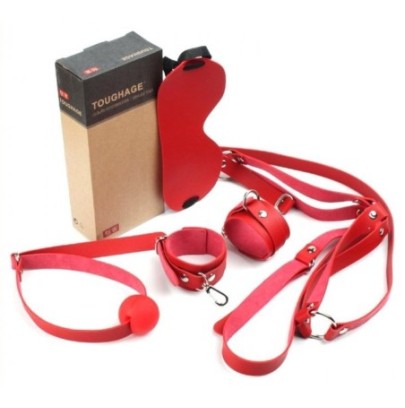 Kit d'Initiation BDSM OBEDIENCE 4 pièces Rouge