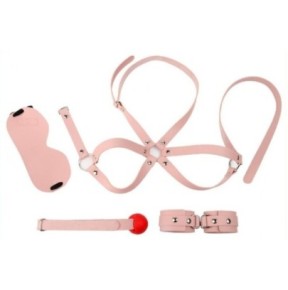 Kit d'Initiation BDSM Obedience 4 Pièces Rose- Kit SM en stock sur Fun et plaisirs