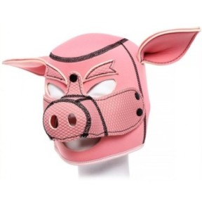 Cagoule Tête de cochon Pig Hood Rose- Puppy Play