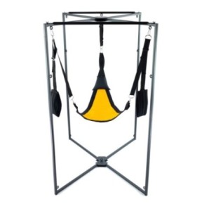 Kit Sling Tissu Triangle Jaune-Noir Armature Noire- Playroom Donjon en stock sur Fun et plaisirs