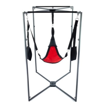 Kit Sling Tissu Triangle Rouge-Noir Armature Noire- Playroom Donjon en stock sur Fun et plaisirs