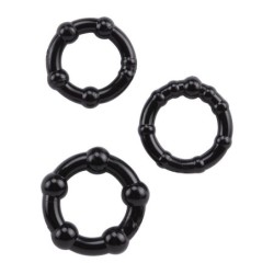 Lot de 3 cockrings Mini Noir- Cockrings Flexibles en stock sur Fun et plaisirs