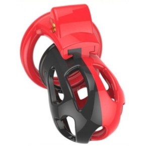 Cage de chasteté Joker 7.5 x 3cm Rouge-Noir- Cages de Chasteté en stock sur Fun et plaisirs