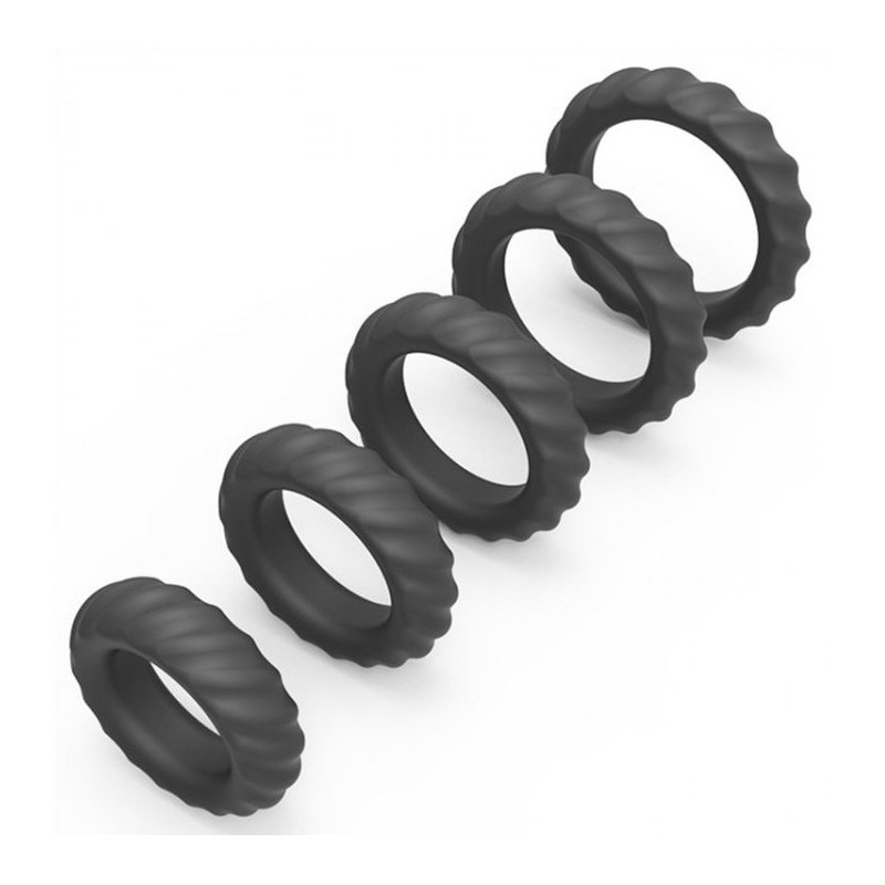 Pack de 5 cockrings Enhance Rings Silicone