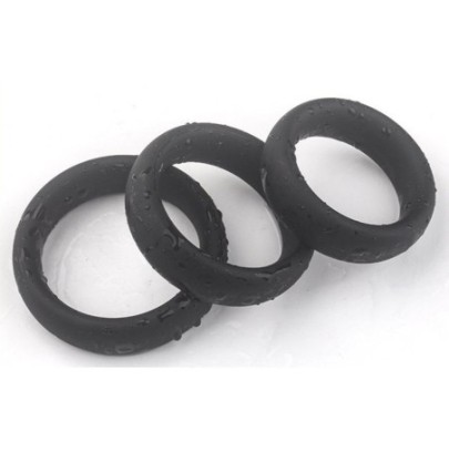 Kit de 3 cockrings silicone Thick Set- Cockrings Flexibles en stock sur Fun et plaisirs