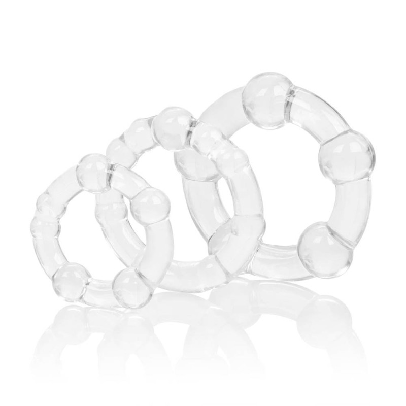 Lot de 3 Cockrings Balls Clear