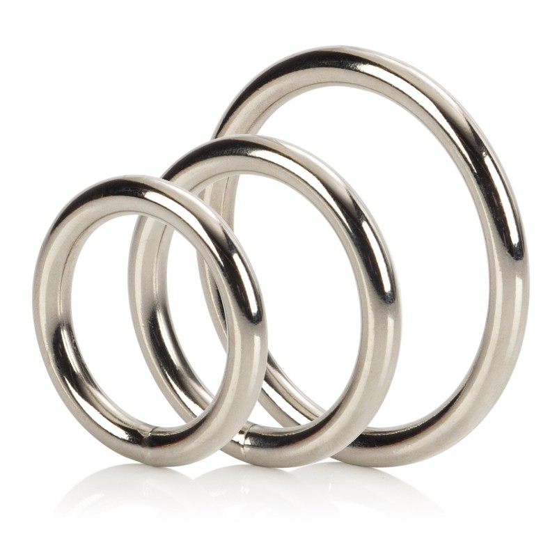 Lot de 3 cockrings en métal Silver Ring 32 à 50mm