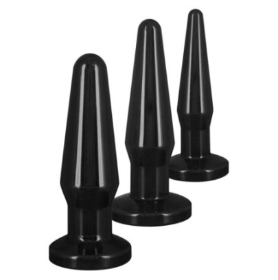 Lot de 3 plugs Best Butt Noirs- Plugs Débutant & Kits en stock sur Fun et plaisirs