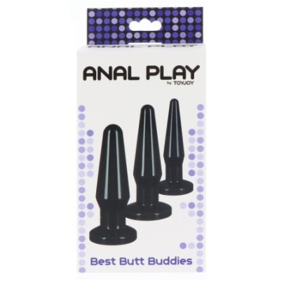 Lot de 3 plugs Best Butt Noirs