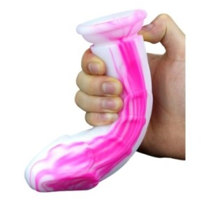 Gode silicone Meryl 18 x 5cm Blanc-Rose