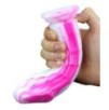 Gode silicone Meryl 18 x 5cm Blanc-Rose