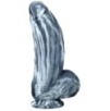 Gode silicone Fat Dick 18 x 6.5cm Noir-Blanc