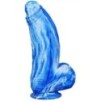 Gode Silicone Fat Dick 18 x 6.5cm Bleu-Blanc