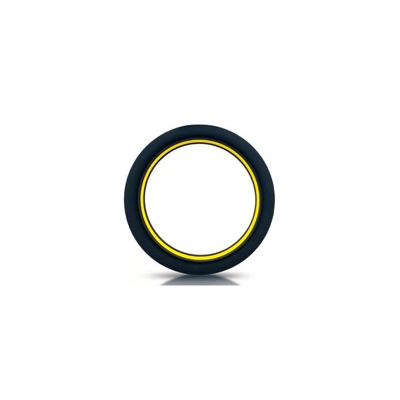 Cockring silicone Beast Ring 36mm Noir-Jaune