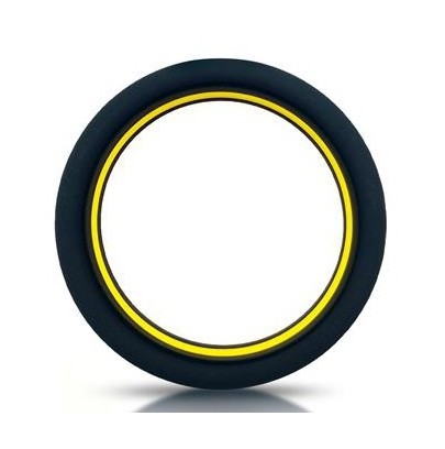 Cockring silicone Beast Ring 36mm Noir-Jaune- Cockrings Flexibles en stock sur Fun et plaisirs