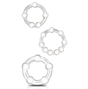 Lot de 3 Mini cockrings souples Beaded Set Transparents- Cockrings Flexibles en stock sur Fun et plaisirs