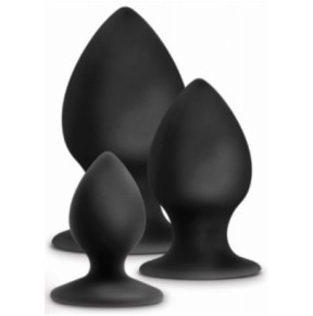 Lot de 3 plugs Anal Adventures Stout Noirs- Plugs Débutant & Kits en stock sur Fun et plaisirs