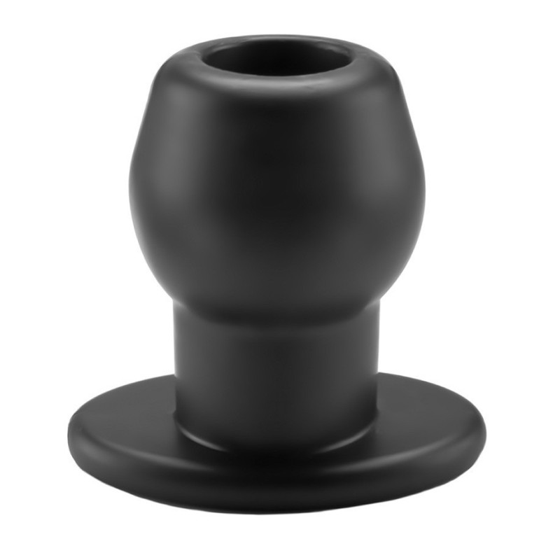 Ass Tunnel Plug Silicone Noir Extra-Large 9 x 7 cm