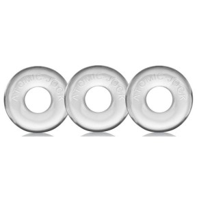 Pack de 3 mini cockrings Oxballs transparents- Cockrings Flexibles en stock sur Fun et plaisirs