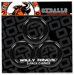 Lot de 3 cockrings Willy Rings Noir