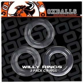 Lot de 3 cockrings Willy Rings Transparents