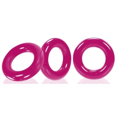 Lot de 3 cockrings Willy Rings Rose- Cockrings Flexibles en stock sur Fun et plaisirs