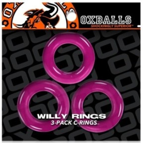 Lot de 3 cockrings Willy Rings Rose