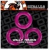 Lot de 3 cockrings Willy Rings Rose