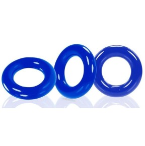 Lot de 3 cockrings Willy Rings Bleus- Cockrings Flexibles en stock sur Fun et plaisirs