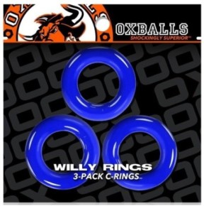 Lot de 3 cockrings Willy Rings Bleus