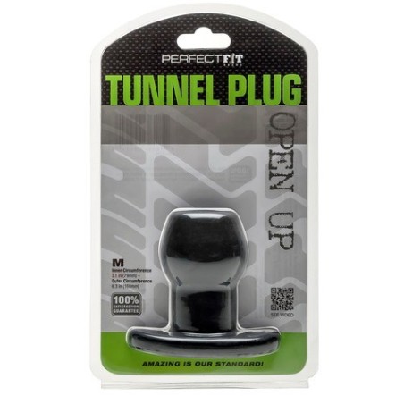 Ass Tunnel Plug Silicone Noir Medium 7 x 5.2 cm