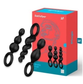 Kit de 3 plugs Silicone Booty Call Satisfyer 9.5 x 2.5cm