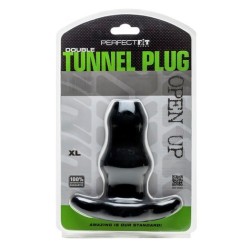 Double Tunnel Plug Noir Extra-Large 14 x 7.6cm