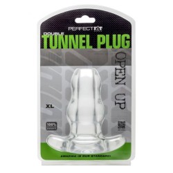 Double Tunnel Plug Transparent Extra-Large 14 x 8.3 cm